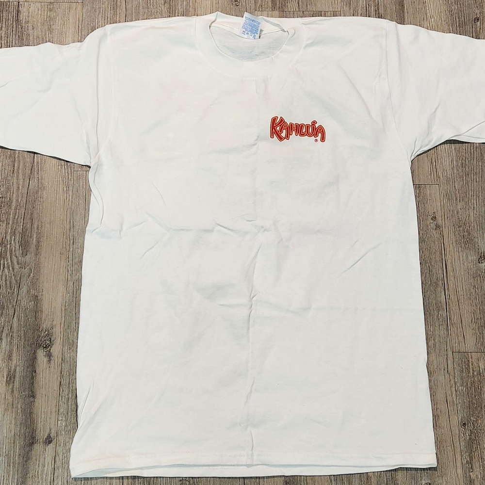 Kahlua Alcohol Beverage promotional Vintage Double Sided Graphic T-shirt Large - Picture 2 of 5